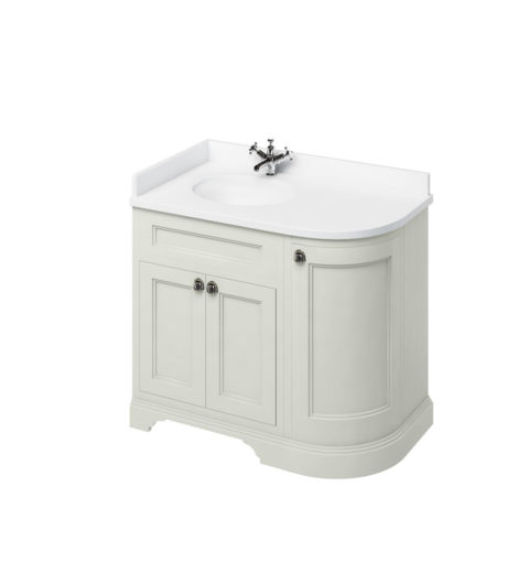 *Ex-display* Burlington Freestanding 100 Corner Vanity Unit Left Hand - Sand