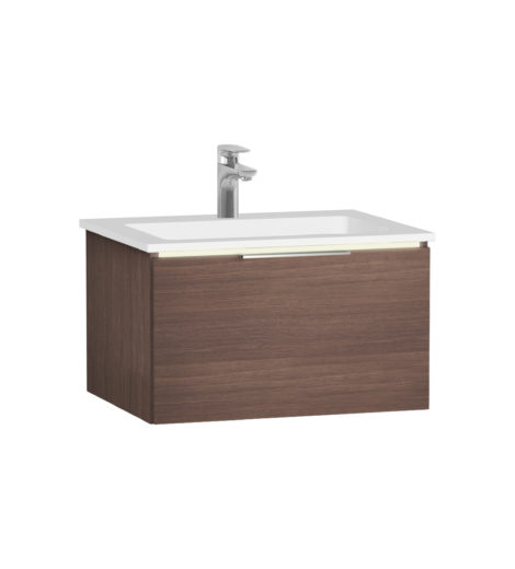 Vitra Ecora Vanity Unit & Basin 600mm - Dark Oak