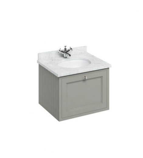 Burlington 65 Wall Hung Vanity Unit & Minerva Carrara Worktop