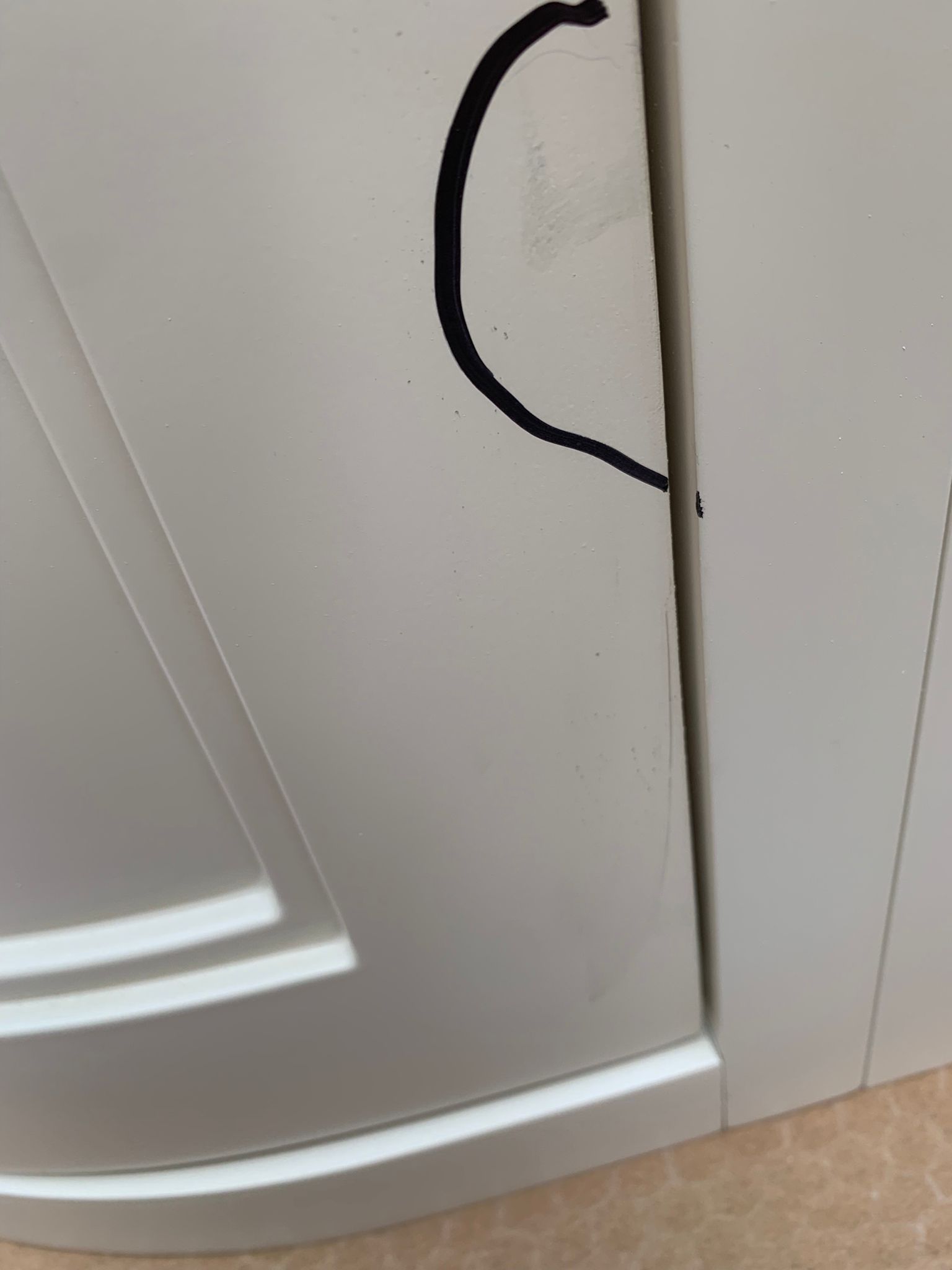 *Ex-display* Burlington 134 Curved Freestanding Vanity Unit - Sand/Carrara Marble - Image 3